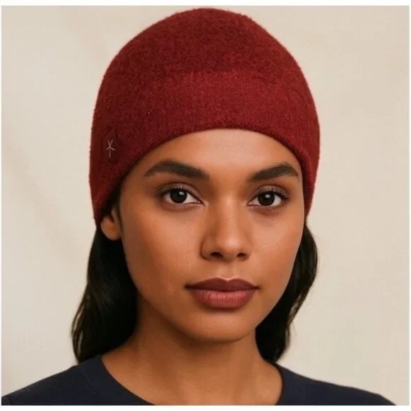 Barefoot Dreams CozyChic Lite Confetti Beanie Hat Womens OS Crimson Rosewood Cap
